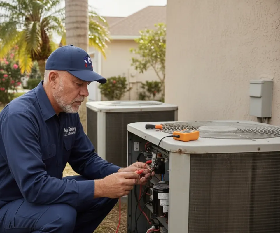 A/C system being checked